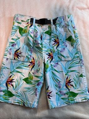 Tropical Floral Shorts Boys size 14-16 NWOT